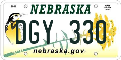NE license plate DGY330