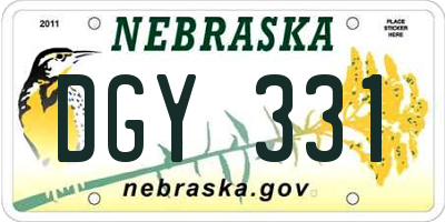 NE license plate DGY331