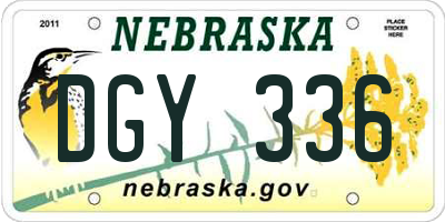 NE license plate DGY336