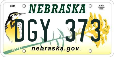 NE license plate DGY373