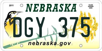 NE license plate DGY375