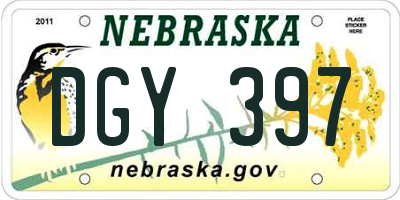 NE license plate DGY397