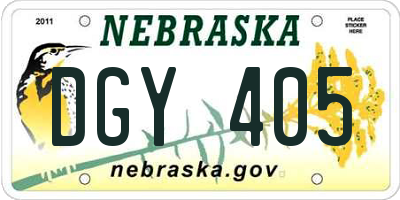 NE license plate DGY405