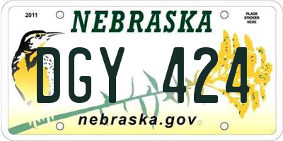 NE license plate DGY424