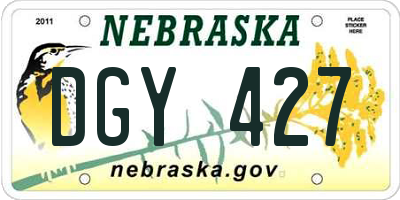NE license plate DGY427