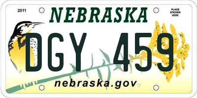 NE license plate DGY459