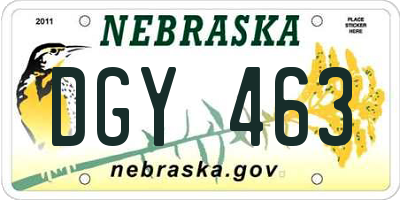 NE license plate DGY463