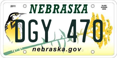 NE license plate DGY470