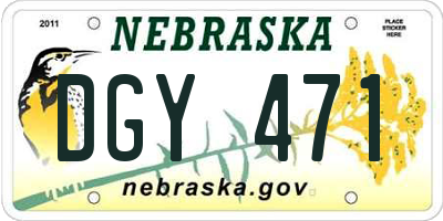 NE license plate DGY471