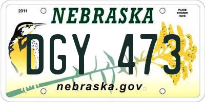 NE license plate DGY473