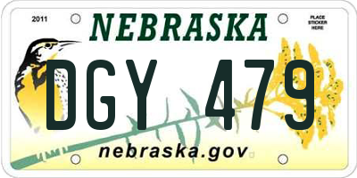 NE license plate DGY479