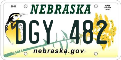 NE license plate DGY482