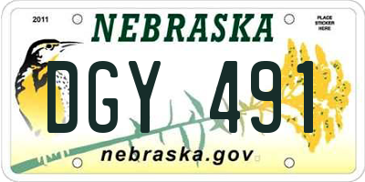 NE license plate DGY491