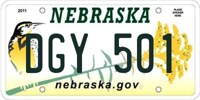 NE license plate DGY501