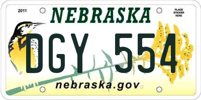 NE license plate DGY554