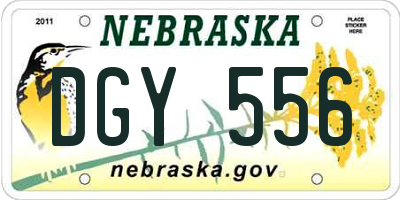 NE license plate DGY556