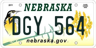 NE license plate DGY564