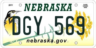 NE license plate DGY569