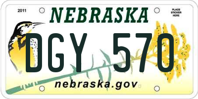 NE license plate DGY570