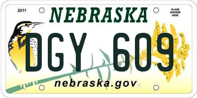 NE license plate DGY609