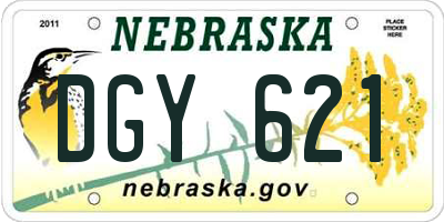 NE license plate DGY621