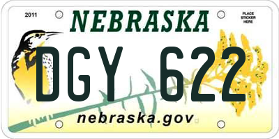 NE license plate DGY622
