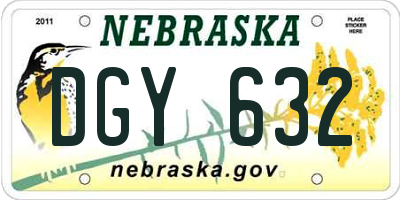 NE license plate DGY632
