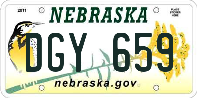 NE license plate DGY659