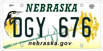 NE license plate DGY676