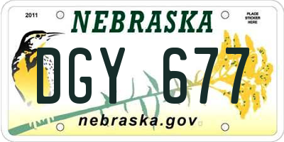 NE license plate DGY677