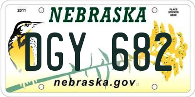 NE license plate DGY682