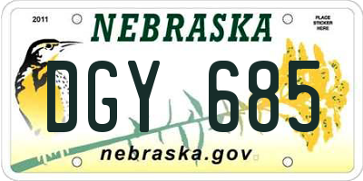 NE license plate DGY685