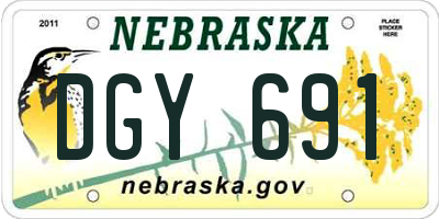 NE license plate DGY691