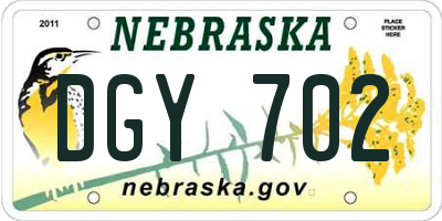 NE license plate DGY702