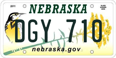 NE license plate DGY710