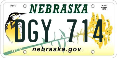 NE license plate DGY714