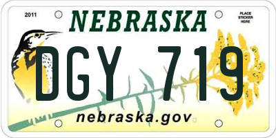 NE license plate DGY719