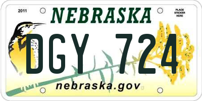 NE license plate DGY724