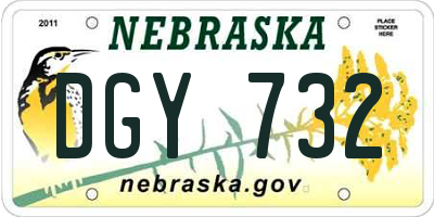 NE license plate DGY732