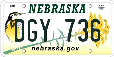 NE license plate DGY736