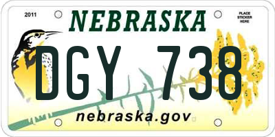 NE license plate DGY738
