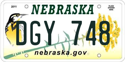 NE license plate DGY748
