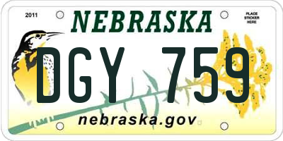 NE license plate DGY759