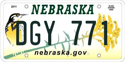 NE license plate DGY771