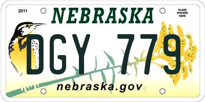 NE license plate DGY779