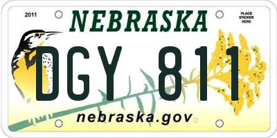 NE license plate DGY811
