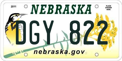NE license plate DGY822