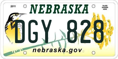 NE license plate DGY828