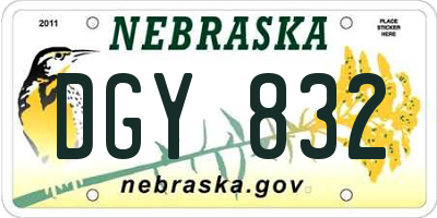 NE license plate DGY832