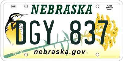 NE license plate DGY837